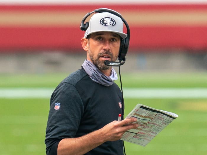 San Francisco 49ers head coach Kyle Shanahan during the fourth quarter against the Arizona Cardinals at Levi's Stadium.